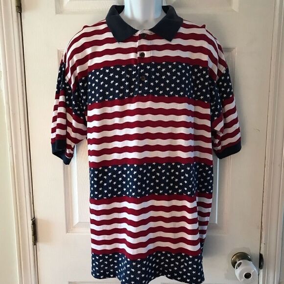 American Impact Size Large Patriotic Polo - Picture 2 of 6